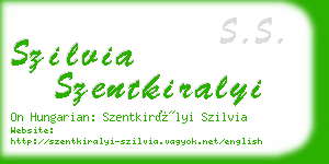 szilvia szentkiralyi business card